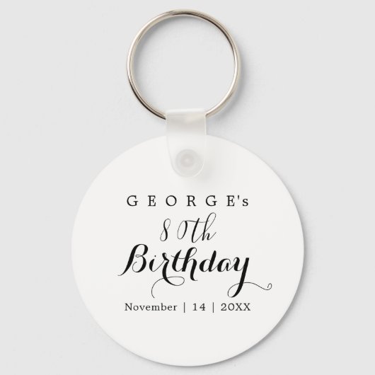 Porte-clés Conception de fête d'anniversaire en typographie m (Recto)