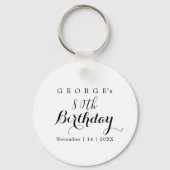 Porte-clés Conception de fête d'anniversaire en typographie m (Verso)