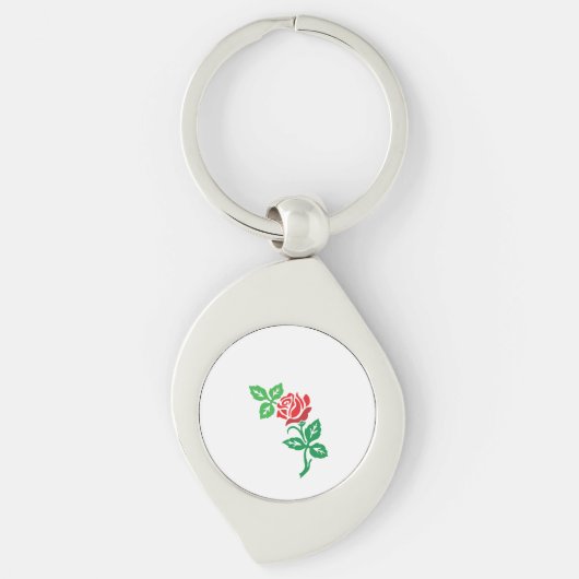 Porte-clés Conception de fleurs de rose rouge – Beauté floral (Devant)