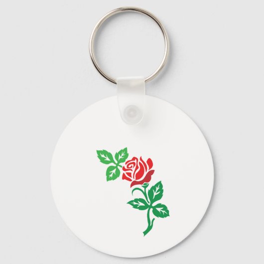 Porte-clés Conception de fleurs de rose rouge – Beauté floral (Recto)