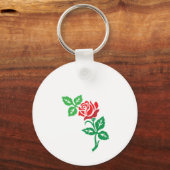 Porte-clés Conception de fleurs de rose rouge – Beauté floral (Recto)