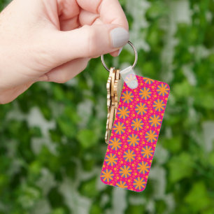 Porte-clés Conception de fleurs géométriques colorées