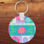 Porte-clés Conception de fleurs vibrantes en fleurs (Recto)