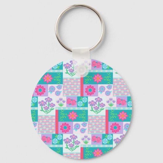 Porte-clés Conception de fleurs vibrantes en fleurs (Recto)
