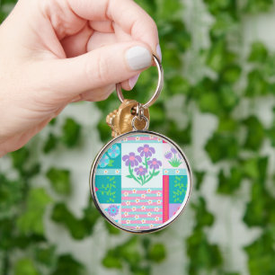 Porte-clés Conception de fleurs vibrantes en fleurs
