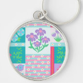 Porte-clés Conception de fleurs vibrantes en fleurs (Devant)