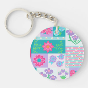 Porte-clés Conception de fleurs vibrantes en fleurs