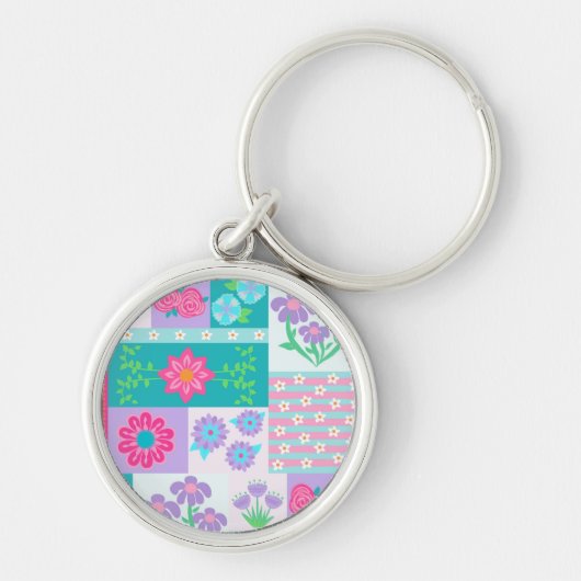 Porte-clés Conception de fleurs vibrantes en fleurs (Devant)