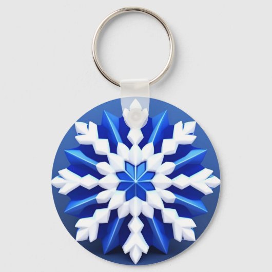 Porte-clés Conception de flocon de neige blanc détaillé (Recto)
