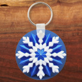 Porte-clés Conception de flocon de neige blanc détaillé (Recto)