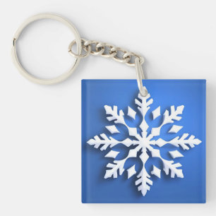 Porte-clés Conception de flocon de neige blanc détaillé