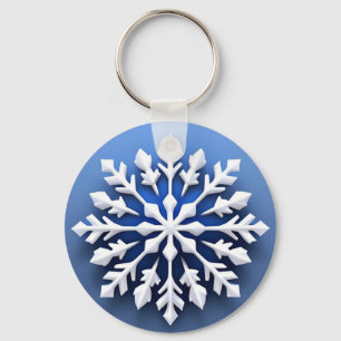 Porte-clés Conception de flocon de neige blanc détaillé