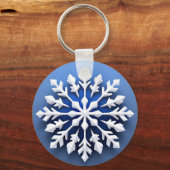 Porte-clés Conception de flocon de neige blanc détaillé (Recto)