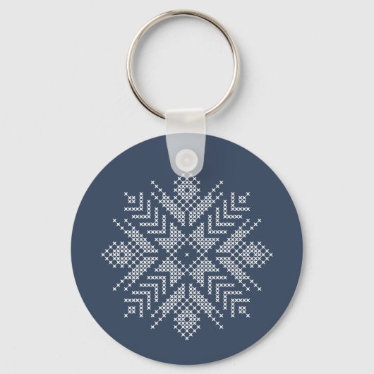 Porte-clés conception de flocon de neige de la croix de Noël (Recto)