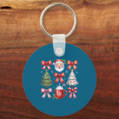 Porte-clés Conception de foi de Santa Bow Coquette Noël rétro (Recto)