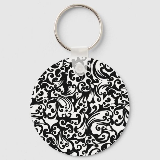 Porte-clés Conception de fond abstrait noir blanc mignon (Recto)
