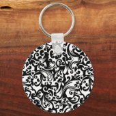 Porte-clés Conception de fond abstrait noir blanc mignon (Recto)