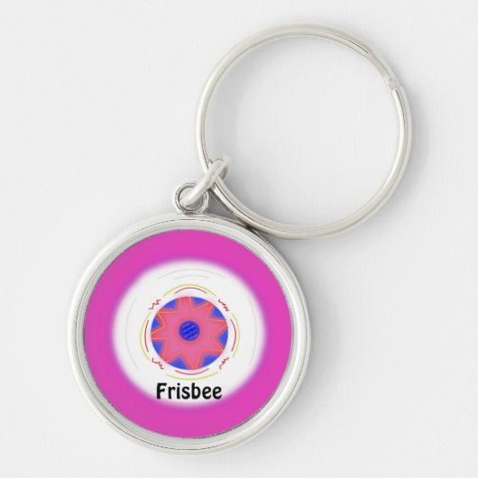 Porte-clés Conception de frisbee rose cool (Devant)