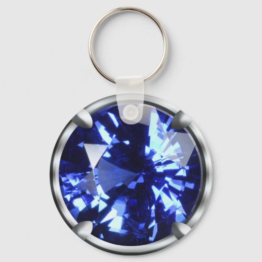 Porte-clés Conception de gemme bleue (Recto)