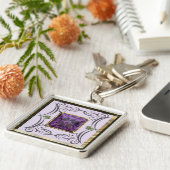 Porte-clés Conception de gemme violette, violette (Côté)