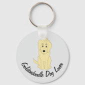 Porte-clés Conception de Goldendoodle jaune sur fond de coule (Verso)