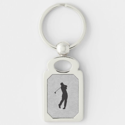 Porte-clés Conception de golfeur en cuir (Devant)