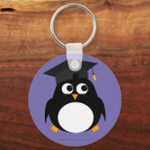 Porte-clés Conception de graduation de pingouin - Clavier ron (Recto)