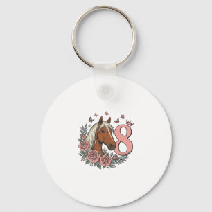 Porte-clés Conception de gravure vintage florale pour les 8 a