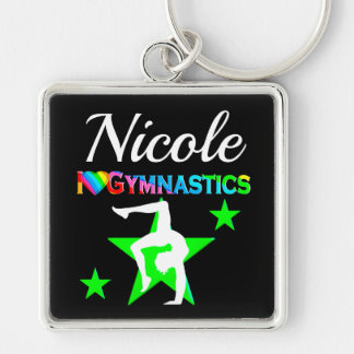 PORTE-CLÉS CONCEPTION DE GYMNASTIQUE PERSONNALISÉE ET VERTE