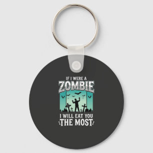 Porte-clés Conception de Halloween Zombie Je vais te manger_1