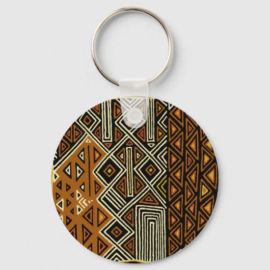 Porte-clés Conception de Kuba Tribal Africain (Recto)