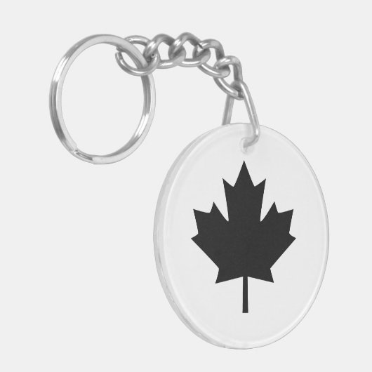Porte-clés Conception de la feuille d'érable noire canadienne (Devant gauche)