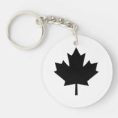 Porte-clés Conception de la feuille d'érable noire canadienne (Devant)