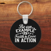 Porte-clés Conception de la motivation chrétienne - Foi, Amou (Recto)