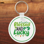 Porte-clés Conception de la Saint-Patrick bénie et chanceuse- (Recto)