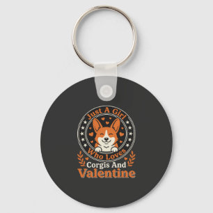 Porte-clés Conception de la Saint-Valentin Corgis pour les fi