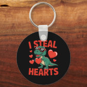 Porte-clés Conception de la Saint-Valentin de dinosaure drôle (Recto)