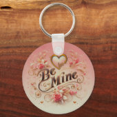 Porte-clés Conception de la Saint-Valentin Sois Mienne avec C (Recto)