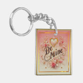 Porte-clés Conception de la Saint-Valentin Sois Mienne avec C (Devant gauche)