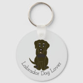 Porte-clés Conception de Labrador au Chocolat sur Fond de Cou (Recto)