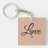 Porte-clés Conception de l'amour de cœur léopard Glam (Devant)