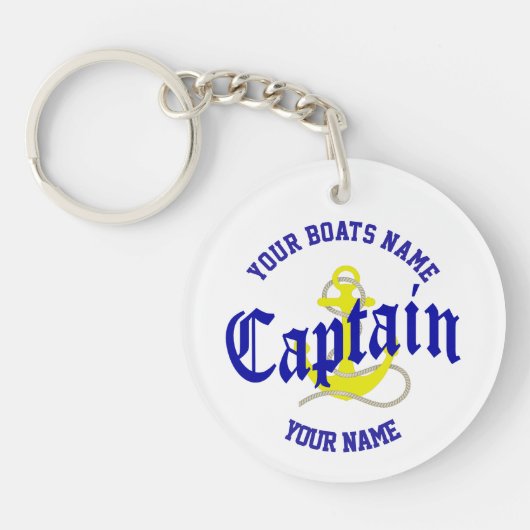 Porte-clés Conception de l'ancre des capitaines de bateau (Devant)