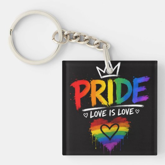 Porte-clés Conception de l'arc-en-ciel de la fierté LGBT (Devant)