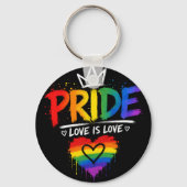 Porte-clés Conception de l'arc-en-ciel de la fierté LGBT (Verso)