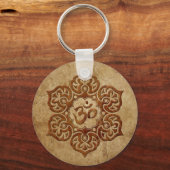 Porte-clés Conception de l'Aum Floral en pierre (Recto)