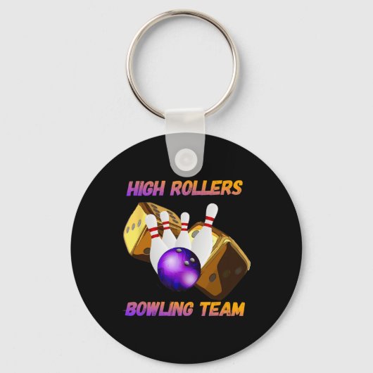 Porte-clés Conception de l'équipe de bowling High Rollers (Recto)