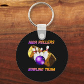 Porte-clés Conception de l'équipe de bowling High Rollers (Recto)