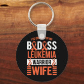 Porte-clés Conception de leucémie aml masculine pour un mari  (Recto)