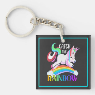 Porte-clés Conception de licorne arc-en-ciel Catch
