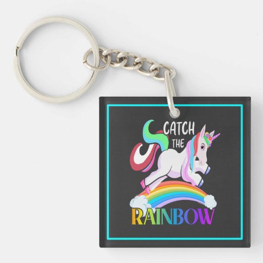 Porte-clés Conception de licorne arc-en-ciel Catch (Devant)